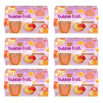 Del Monte Bubble Fruit Cup Snacks, Peach Strawberry Lemonade, 3.5 Oz, (Pack of 6, 24 Count Total)