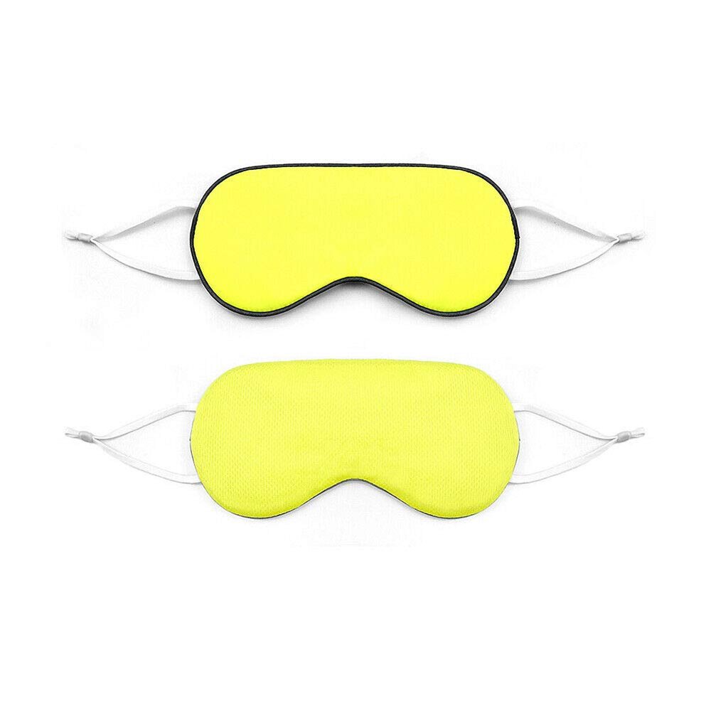 Magik 2-in-1 Double-Sided Sleep Eye Mask Warm&Cool Travel Breathable Blindfold Mask (Yellow, 2 Pack)