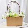 10Pcs Flower Bouquet Boxes with Long Handles Kraft Paper Florist Floral Gift Packaging Boxes Rectangle Flower Wrapping Bags for Mother's Day Wedding Birthday Anniversary Housewarming Valentine Day view 2