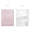 100 Pack Mylar Bags 3.3 x 5.1 Inch Resealable Smell Proof Bags Foil Pouch Flat Bag with Clear Window Pink view 3