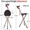 Canes Lightweight Adjustable Walking Sticks Seat,Folding Canes with Stool-Portable Aluminium Tripod Crutches for Men Women,Blue (Color : Blue) view 2