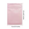 100 Pack Mylar Bags 5.9 x 8.7 Inch Resealable Smell Proof Bags Foil Pouch Flat Bag with Clear Window Pink view 2