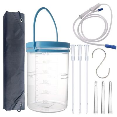 Enema Bucket Kit for Colon Cleansing with 6Pcs Enema Nozzle Tips Colon Tube Replacement, Coffee Enema kit for Constipation Detox 6ft Silicone Tubing Hose Home Shower Enema Intestinal Rinser Irrigator