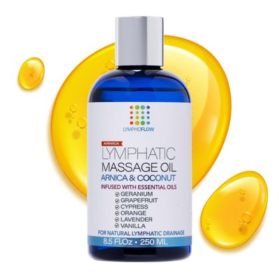 Bruizex Lymphatic Drainage Massage Oil with Arnica Oil & Coconut for Post Surgery Recovery & Lymphatic Drainage Massager, Liposuction, 360 Lipo, BBL, Tummy Tuck Procedure, Moisturizing Formula, 8.5 Oz