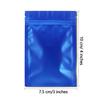 100 Pack Smell Proof Bags 3 x 4 Inch Resealable Mylar Bags Foil Pouch Flat Bag with Clear Window Blue view 3