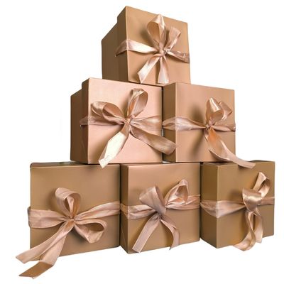GP SUP 12 Pack Gift Boxes with Lids,Nested Squared Boxes with Lids for Fathers Day, Graduations, Weddings, Birthdays and Christmas,Christmas Gift Box, New Year Gift Box(Gold, 444)