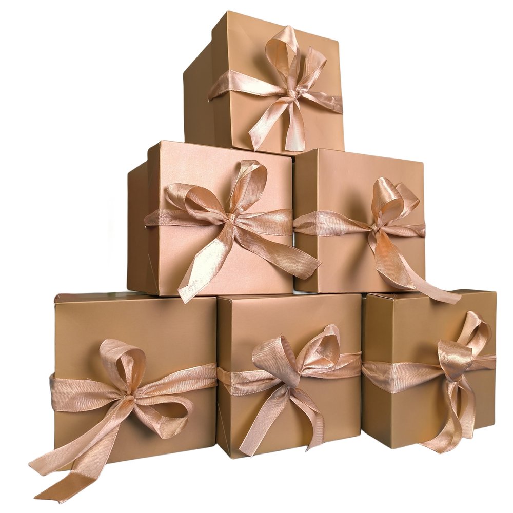 GP SUP 12 Pack Gift Boxes with Lids,Nested Squared Boxes with Lids for Fathers Day, Graduations, Weddings, Birthdays and Christmas,Christmas Gift Box, New Year Gift Box(Gold, 444)