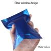 100 Pack Mylar Bags for Food Storage 5.9 x 8.7 Inch Resealable Smell Proof Bags Foil Pouch Flat Bag with Clear Window Blue view 4