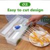 Nuluphu Household Reusable Refillable Plastic Wrap Dispenser with Slide Cutter, Food Wrap Stretch Clear Cling Wrap 12 Inch328 Ft (1Cutting Box + 1 Cling Film) view 3