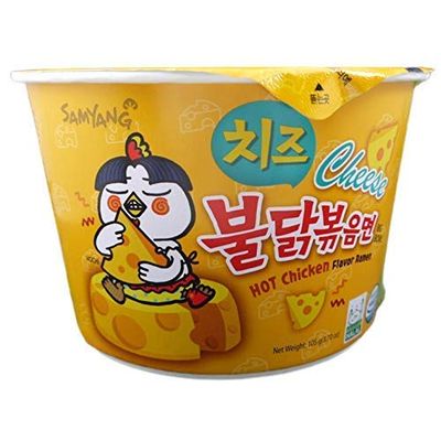 Samyang Big Bowl Cheese Hot Chicken Flavour Raman Cup Noodle, 105mg*1 Pack (Pack of 1) (Imported)