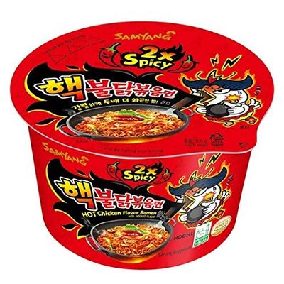 Samyang Big Bowl 2X Spicy Hot Chicken Flavour Raman Cup Noodle, 105mg*1 Pack (Pack of 1) (Imported)