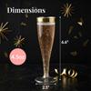 Prestee Set of 24 Plastic Champagne Flutes with Gold Rim - 4.5 oz - Shatterproof Disposable Glasses for Weddings, Cocktail Parties, and Outdoor Celebrations view 3