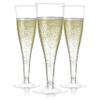 Prestee Set of 24 Clear Plastic Champagne Flutes - 4.5 oz Capacity Shatterproof Disposable Glasses - Suitable for Weddings, Cocktail Parties, and Outdoor Celebrations view 1