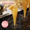 Prestee Set of 24 Clear Plastic Champagne Flutes - 4.5 oz Capacity Shatterproof Disposable Glasses - Suitable for Weddings, Cocktail Parties, and Outdoor Celebrations view 3