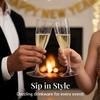 Prestee Set of 24 Clear Plastic Champagne Flutes - 4.5 oz Capacity Shatterproof Disposable Glasses - Suitable for Weddings, Cocktail Parties, and Outdoor Celebrations view 4