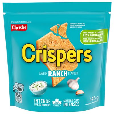 Christie Crispers, Ranch Crackers, 145g/5.1 Ounce, Bag, (Imported from Canada)