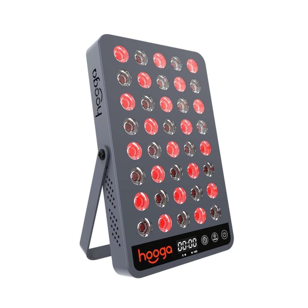 Hooga Red and Near Infrared LED Panel, 660nm & 850nm Light, Built-in Stand and Timer, 40 LED Model HG200