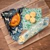Akeeko Reusable Beeswax Food Wraps - Assorted 9 Packs, Reusable, Plastic-Free Food Storage, 5 Small, 2 Medium, 1 Large, 1 Extra Large Wraps with Flower and Birds Pattern view 4