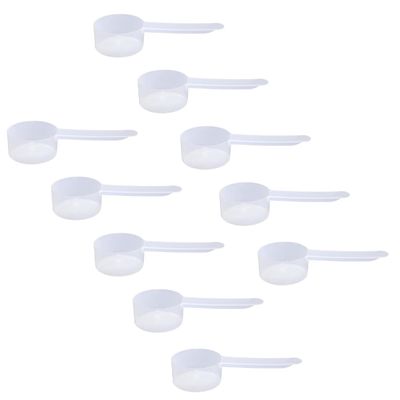 Plastic Measuring Scoop, 1.5 Tablespoon (23 cc | 23 mL) Long Handle Spoons for Powders, Granules, Coffee, Pet Food, Baking Supplies, Protein and Other Dry Goods, BPA Free (Set of 10)