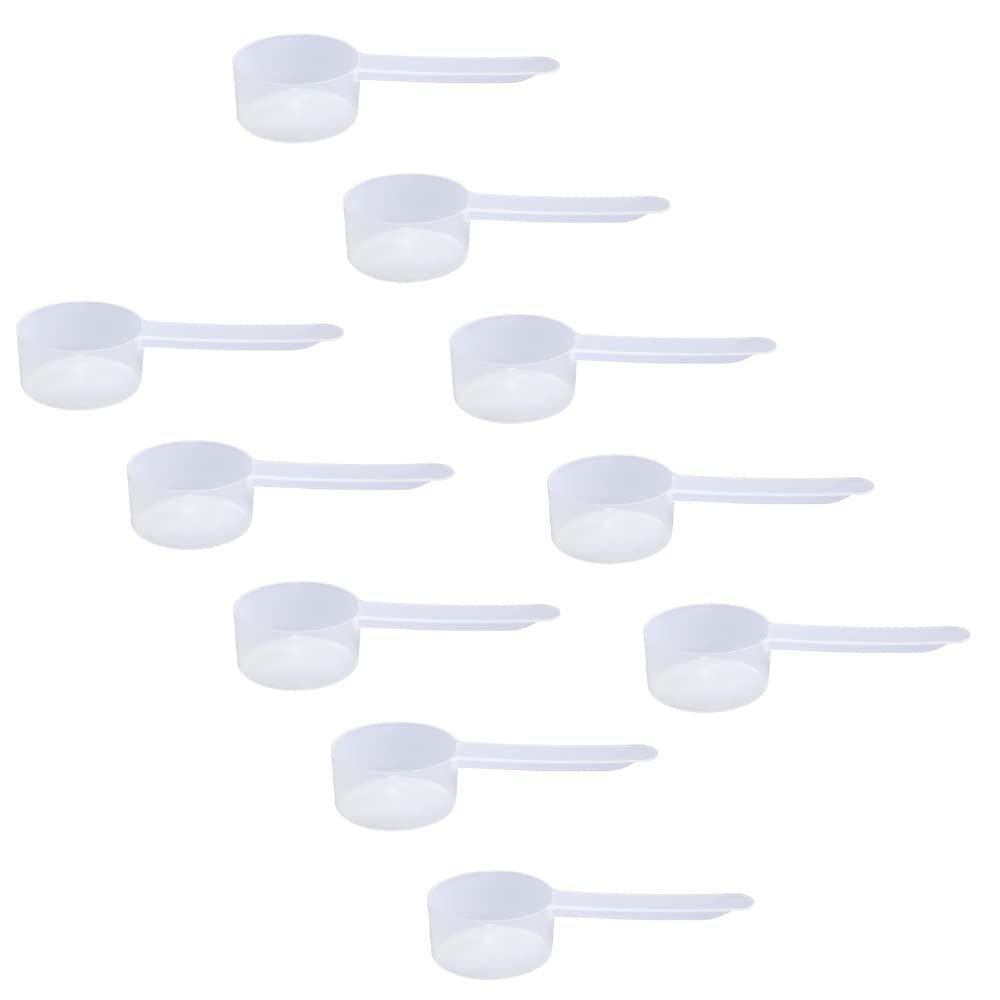 Plastic Measuring Scoop, 1.5 Tablespoon (23 cc | 23 mL) Long Handle Spoons for Powders, Granules, Coffee, Pet Food, Baking Supplies, Protein and Other Dry Goods, BPA Free (Set of 10)