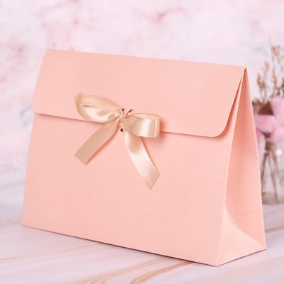 10PCS Envelope Gift Bags with Bow Ribbon Paper Party Favor Bag Bulk Scarf Packaging Box Gift Wrapping Supplies for Wedding Bridesmaid Mothers Day Holiday Birthday Celebration Present