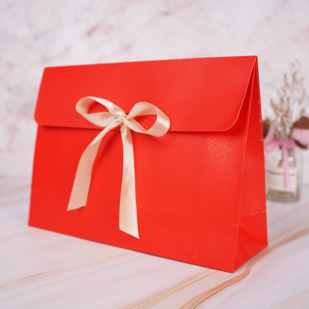 10PCS Envelope Gift Bags with Bow Ribbon Paper Party Favor Bag Bulk Scarf Packaging Box Gift Wrapping Supplies for Wedding Bridesmaid Mothers Day Holiday Birthday Celebration Present