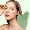 Acvensity Gua Sha Facial Tool, Natural Jade Guasha Board, Beauty Gua Sha Scraping Massage Tool, Gua Sha Stone for SPA Acupuncture Therapy Trigger Point Treatment(Green), 1 Count (Pack of 1) view 2