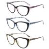 CRGATV Reading Glasses 3 Pack Blue Light Blocking Computer Readers for Women Stylish Cat Eye Design Anti Eyestrain & Glare +4.0 Strength view 1