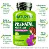 NATURELO Prenatal Multivitamin with Gentle Chelated Iron, Methyl Folate, Plant Calcium & Choline - Vegan, Vegetarian - Non-GMO - Gluten Free - 180 Capsules - 4 Month Supply (Pack of 2) view 2