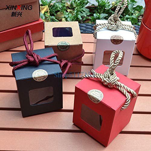 Anncus 100pcs/lot Window box kraft paper gift box honey jam tea brown sugar box Candy Box