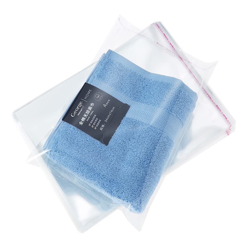 200 Pcs 8" x 10" Thick Clear Resealable Cello Seal Cellophane Bags Self Adhesive Packing Bakery Prints Photos Cards Gift Poly Cellophane Bag