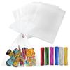 Macoota 100 Pcs 11" x 14" Clear Thick Cello Treat Bags Flat Cellophane Bags With 6 Colors Twist Ties Packaging Wrapping Cookies Candies Dessert Gift Cellophane Bags view 1