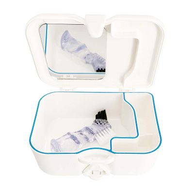 FYZB Denture Travel Case with Built in Mirror and BrushSturdy, Carryon and Leak-Proof Denture Box for Dental Appliances and Retainer