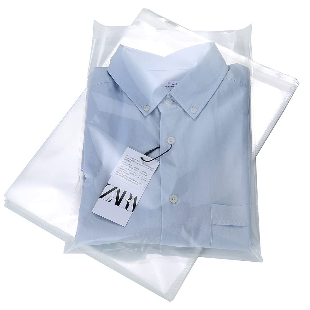 100 Pcs 11" x 14" Thick 1.6 Mil Large Clear Self Sealing Resealable Cellophane Poly Bags Heavy-duty Adhesive Cello Plastic Bags Packaging Clothes T-Shirts Clothing Pants Gift OPP Bag