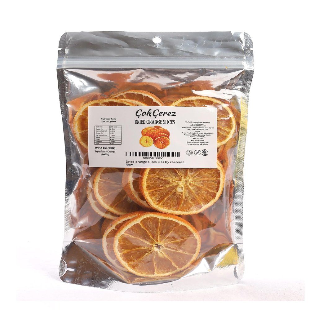Cokcerez 100% Natural Dehydrated Orange Slices 3 oz (85g),Dried oranges for cocktails,Dried orange slices