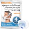 resplabs CPAP Mask Liners - Compatible with Philips Respironics DreamWear Full Face Masks, Medium - Reusable, Washable Cushion Covers - 4 Liner Pack view 1