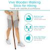 Vive Wooden Walking Stick for Hiking - Handcrafted, Waterproof with Leather Wrist Strap - Wood Staff for Balance, Women, Men, Seniors - Non-Slip Tip for Safety & Support view 2