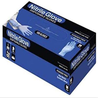 1000 Disposable Blended Nitrile Gloves Powder/Latex Free Synthetic Blend Light Blue Medium
