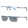 Transition Photochromic Rectangular Frame Bifocal Reading Glasses For Men Women black Sunglasses Readers (blue, 175) view 1