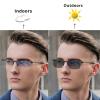 Transition Photochromic Rectangular Frame Bifocal Reading Glasses For Men Women black Sunglasses Readers (blue, 175) view 2
