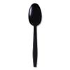 Boardwalk BWKTSHWPPBIW Heavyweight Wrapped Polypropylene Teapoons - Black (1000/Carton) view 2