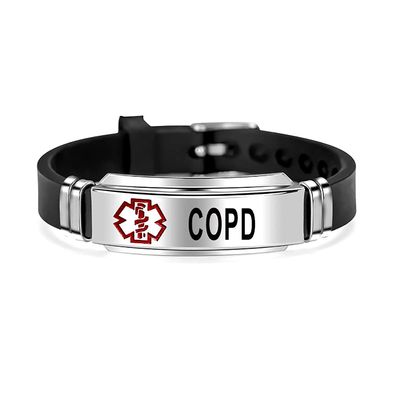 DWJSu Sport Emergency Allergy Copd Stylish Medical Alert ID Bracelets Waterproof Adjustable Bracelets for Women Men