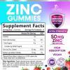 Zinc Gummies 50mg - Immune Skin & Bone Support Health Gummy & Premium Antioxidant Chewable - High Absorption Vegan, Best Zinc Supplements Vitamin for Women & Men - Tasty Berry Flavor - 60 Gummies view 2
