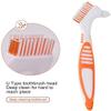Chargenyang 3 Pack Denture Cleaning Brush Set Hard Denture Toothbrush Portable Denture Toothbrush Cleaning Brush Double Sided Denture Brush for Denture Care view 4