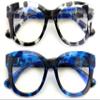 V.W.E. 2 Pairs Women Reading Glasses Blue Light Blocking, UV Ray Glare Computer Readers Bold Round (1 Grey 1 Blue, 2.50) view 4
