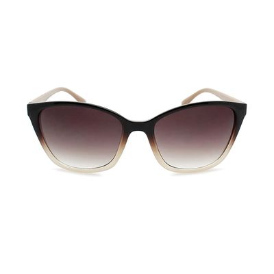 2SeeLife 1970's Trendy Vibrant Cat Eye Sunglasses for Women (Brown Beige)