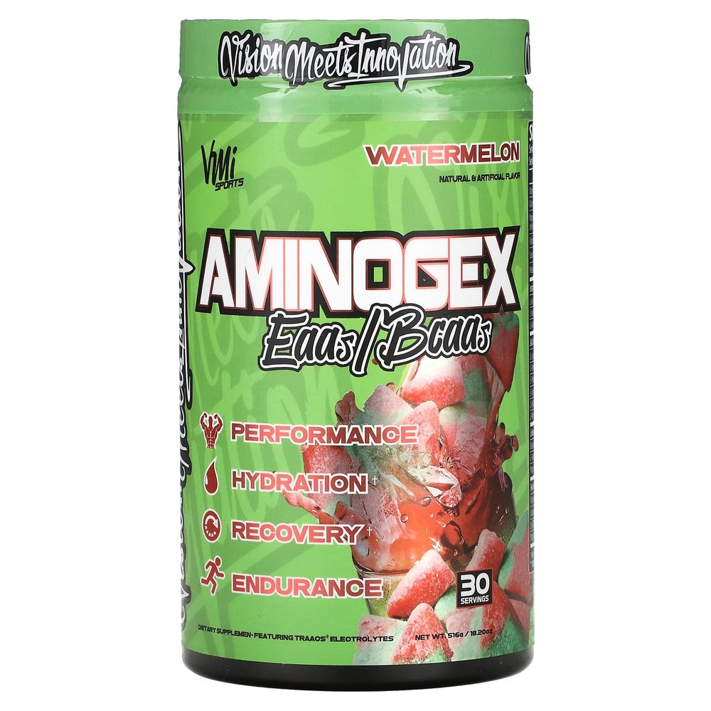 Aminogex Ultra | BCAA Powder | Amino Acids + Betaine and Glutamine | Amino Acid Post Workout Recovery Drink | Intra Workout Drink with Electrolytes | (30 Servings) (Watermelon, 18.2 Ounces)