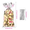 100 Pieces Paris Cellophane Treat Bags, Clear Plastic Pink Eiffel Tower Candy Goodie Bags with 100 Silver Twist Ties for Day in Paris Party Supplies view 2