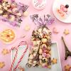 100 Pieces Paris Cellophane Treat Bags, Clear Plastic Pink Eiffel Tower Candy Goodie Bags with 100 Silver Twist Ties for Day in Paris Party Supplies view 4