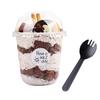 12oz Disposable Plastic Cups with Dome Lids (No Hole),50 pack Dessert Cups for Plastic Fruit, Ice Cream Cake and Mini Snack Bowls view 1